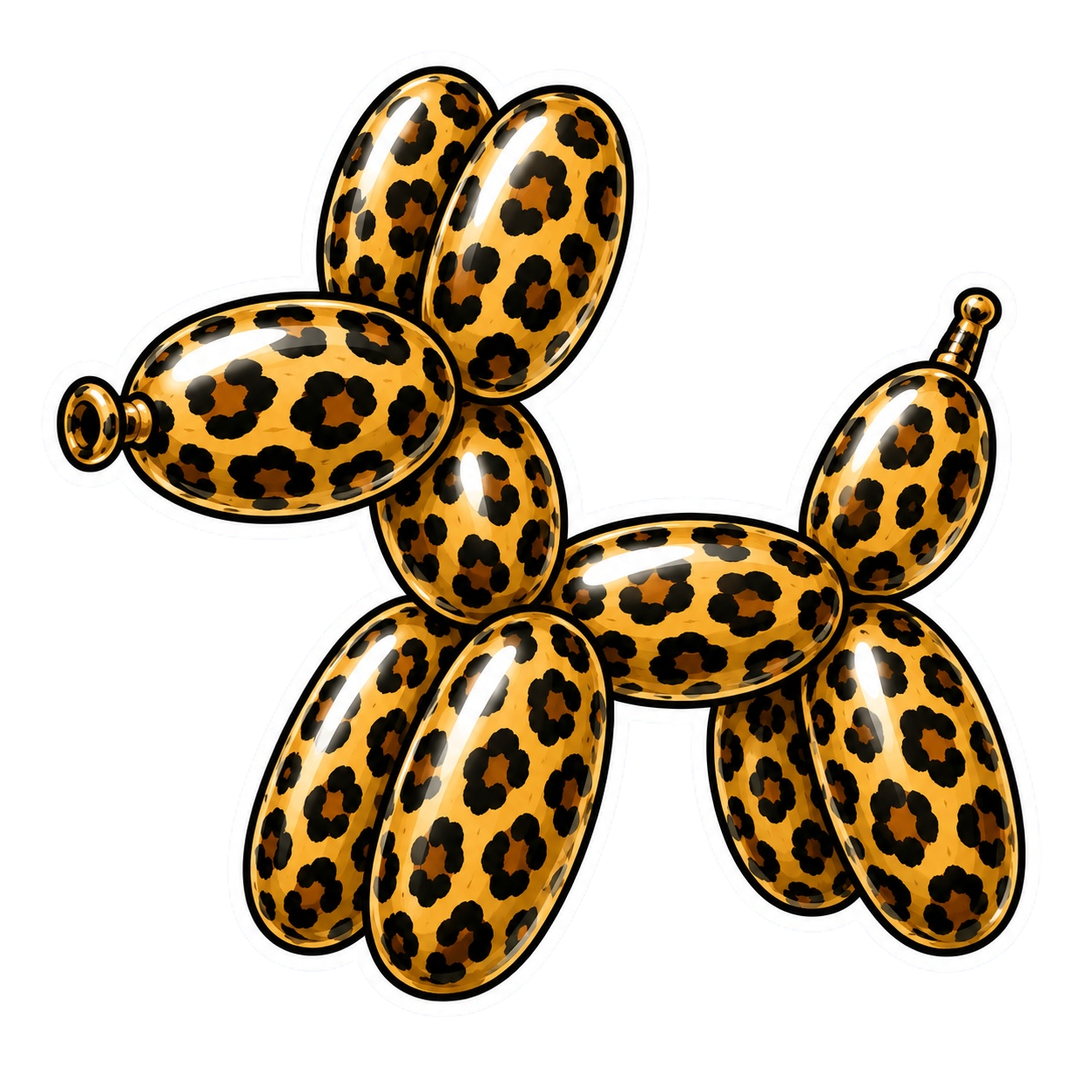 Balloon Animal Stickers - Brown Leopard Print