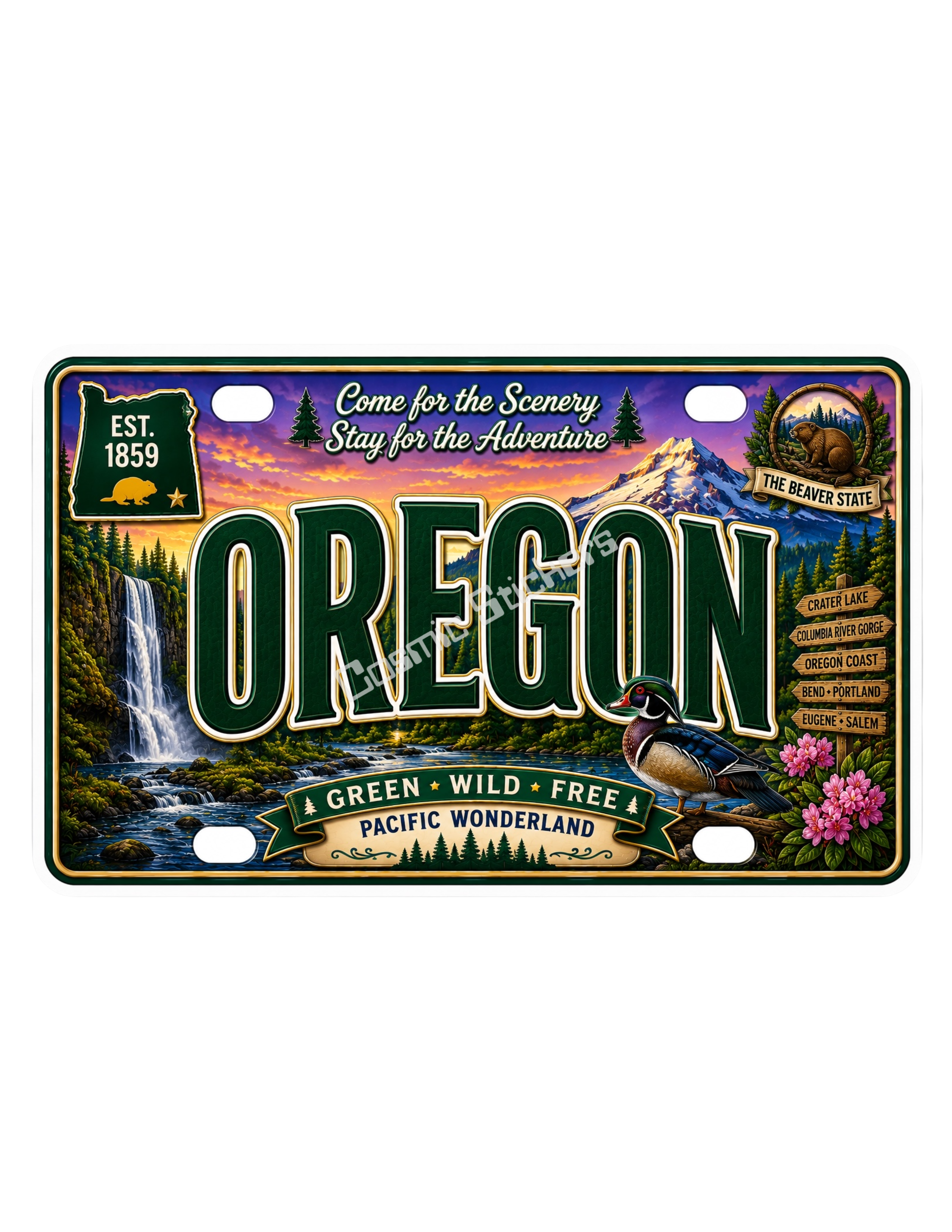 50 State License Plate Sticker Collection •OR•