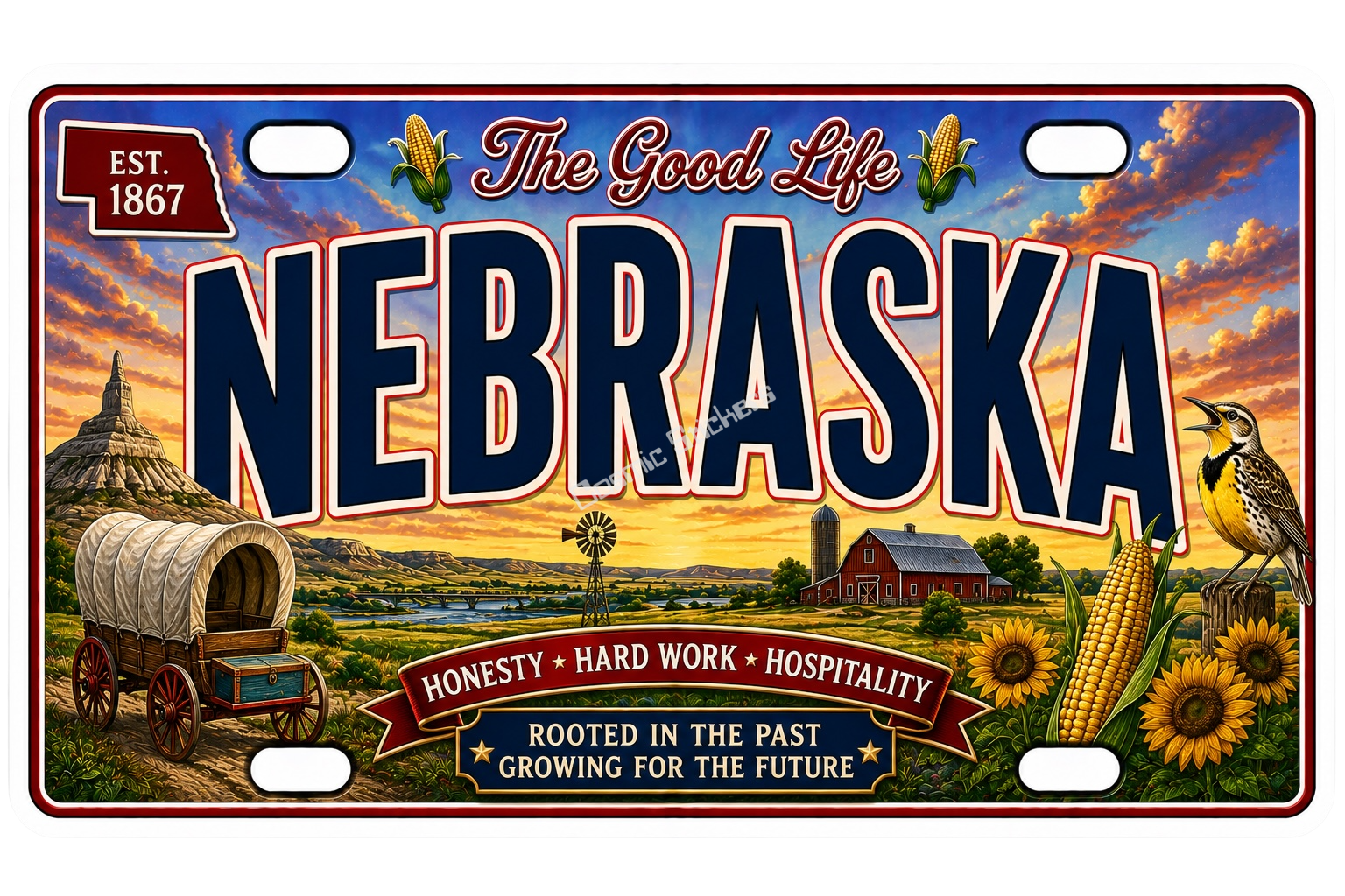 50 State License Plate Sticker Collection •NE•