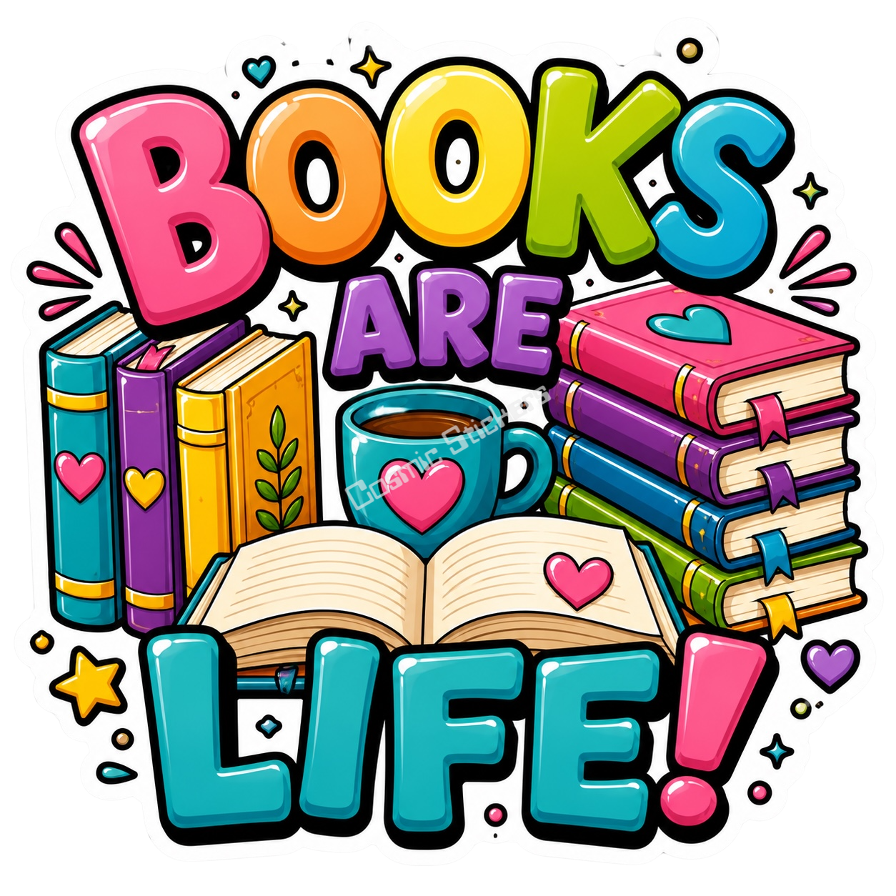 Cosmic Stickers - Books Are Life
