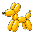 Balloon Animal Stickers - Yellow