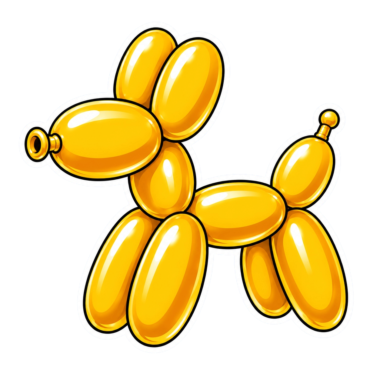 Balloon Animal Stickers - Yellow