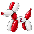 Balloon Animal Stickers - Dark Red & White w/ A Logo