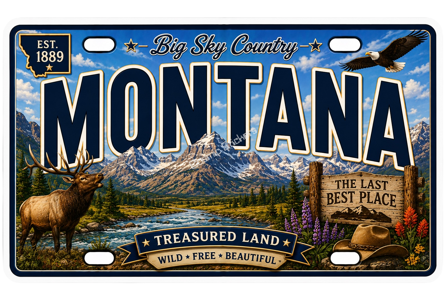 50 State License Plate Sticker Collection •MT•