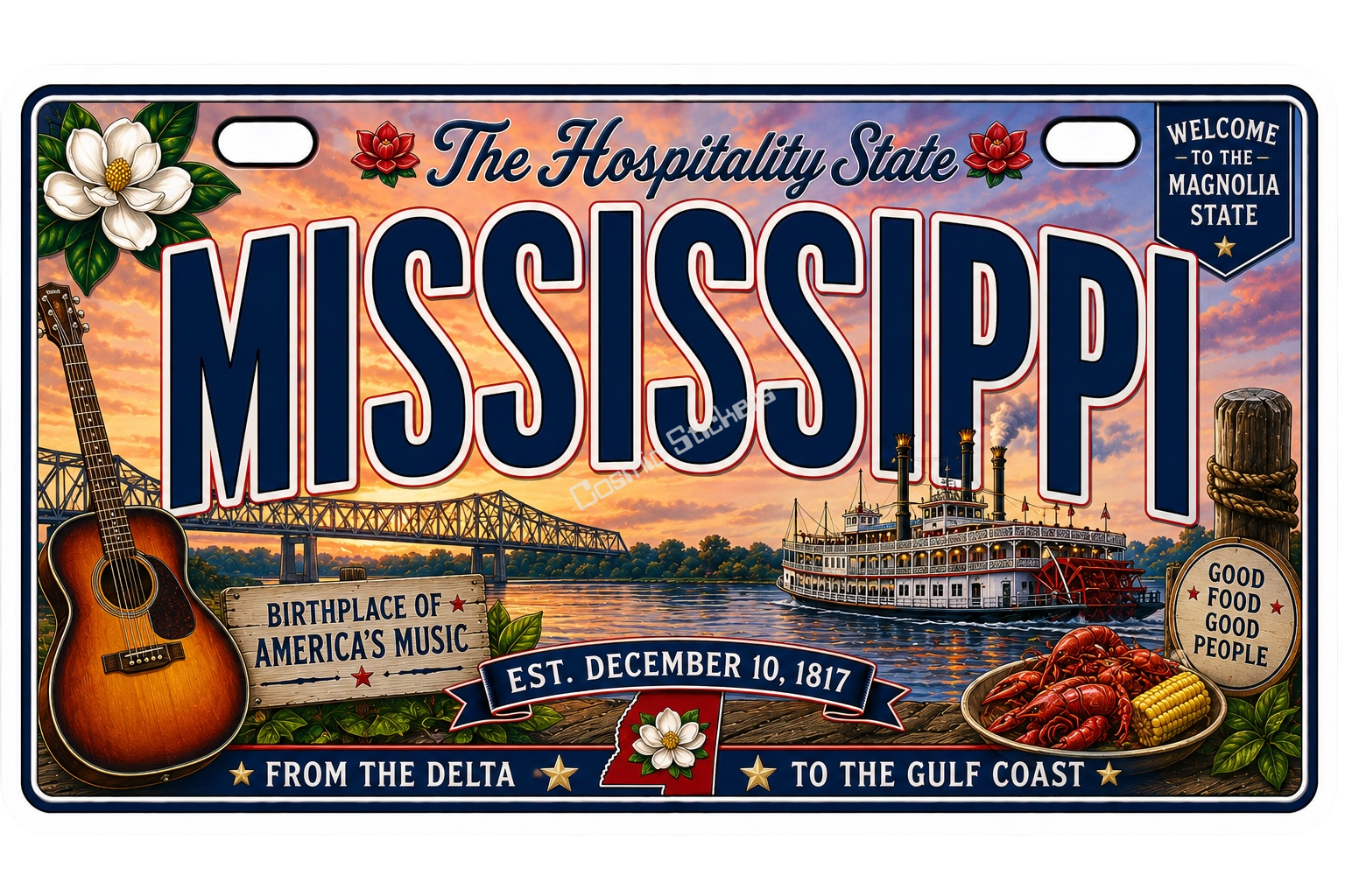 50 State License Plate Sticker Collection •MS•