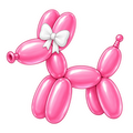 Balloon Animal Stickers -  Light Pink w/ White Bow