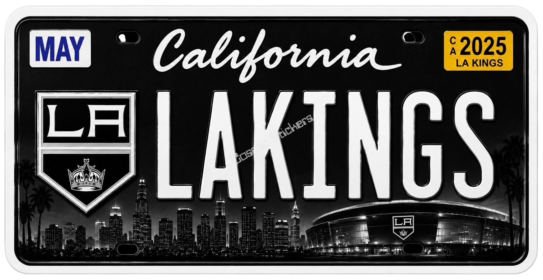 Sports Team License Plate Frame Sticker - LA Kings
