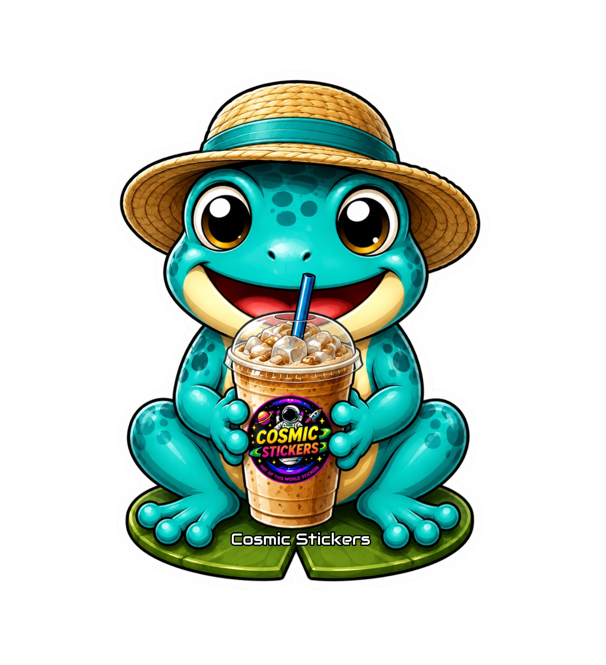 Cosmic Stickers • Cosmic Coffee Frogs • Lily Farmer