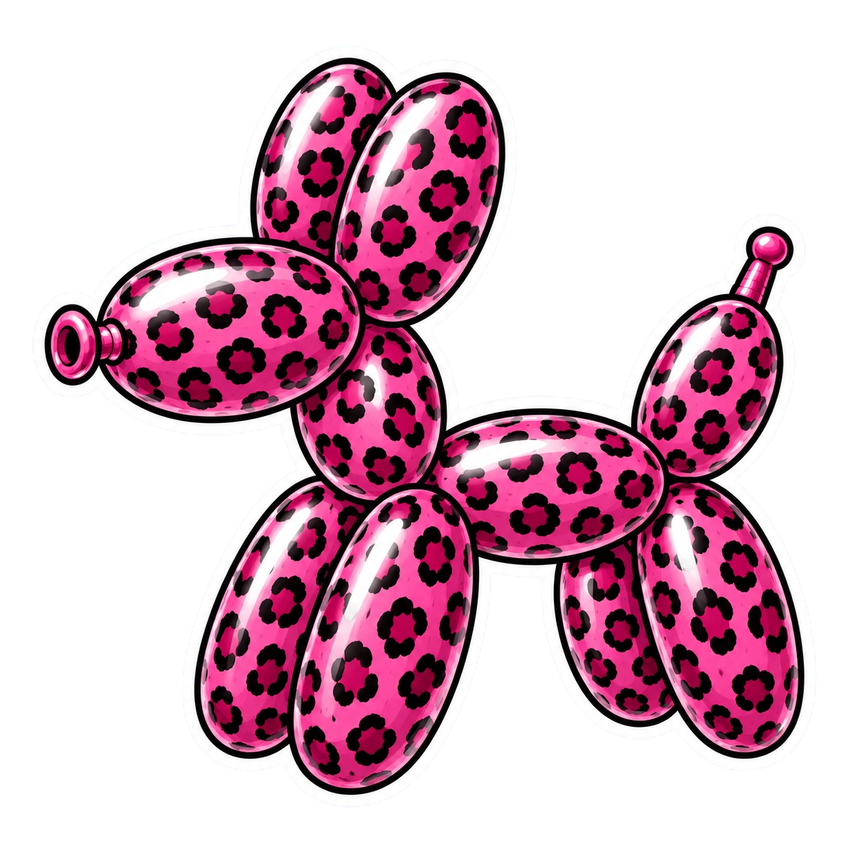 Balloon Animal Stickers - Pink Leopard Print