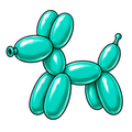 Balloon Animal Stickers - Teal