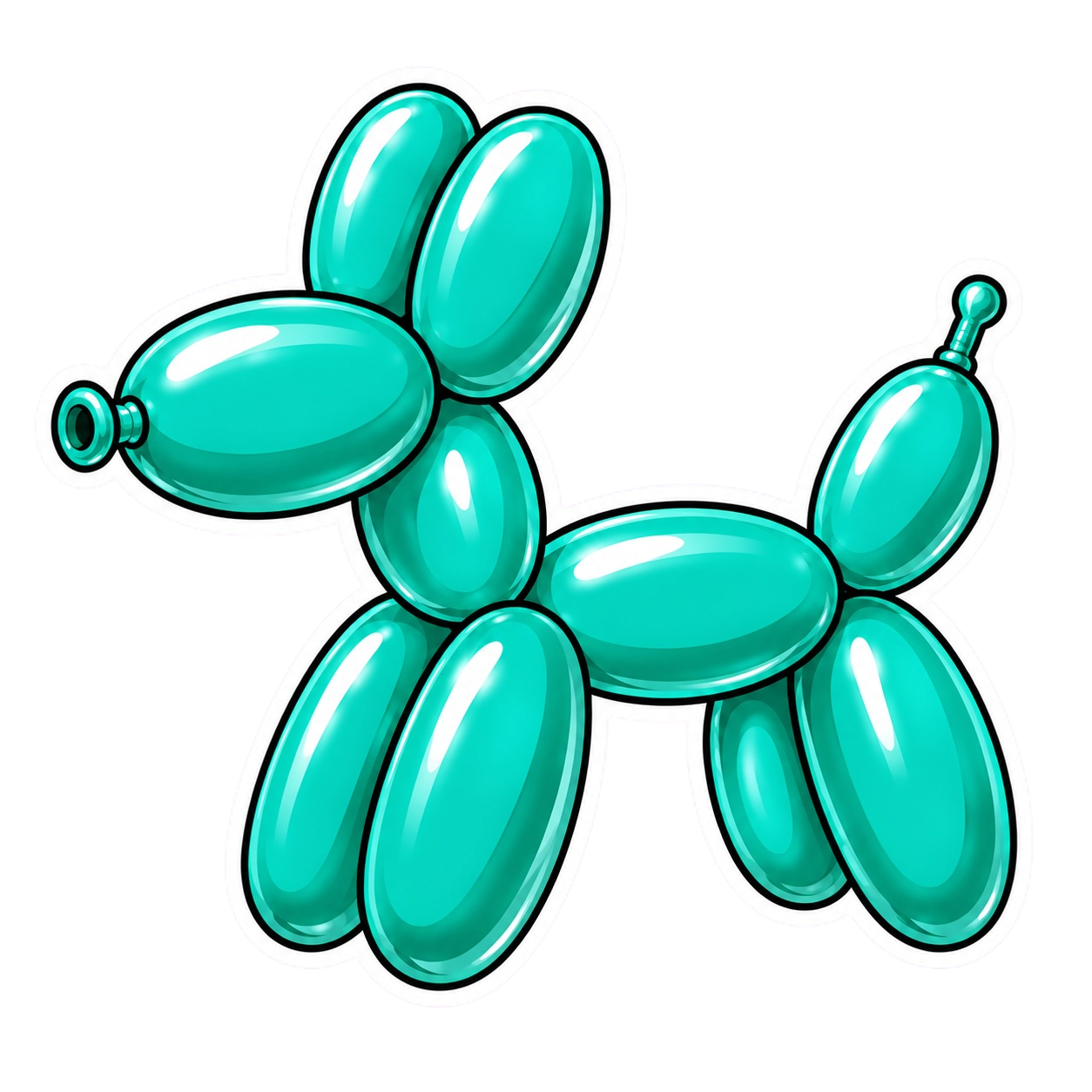 Balloon Animal Stickers - Teal