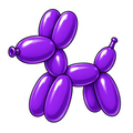 Balloon Animal Stickers - Purple
