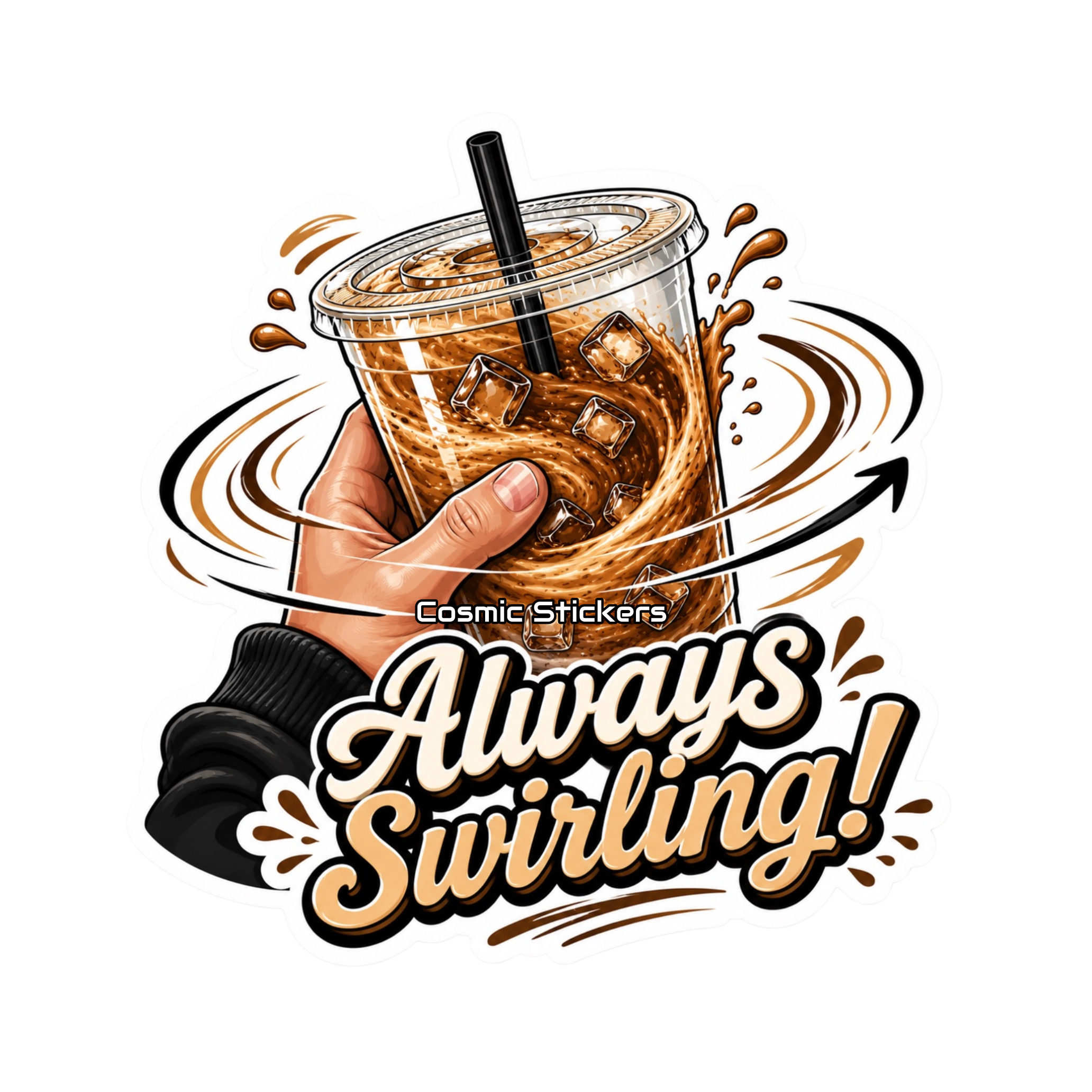 Always Swirling Iced Coffee Sticker – Classic Brown