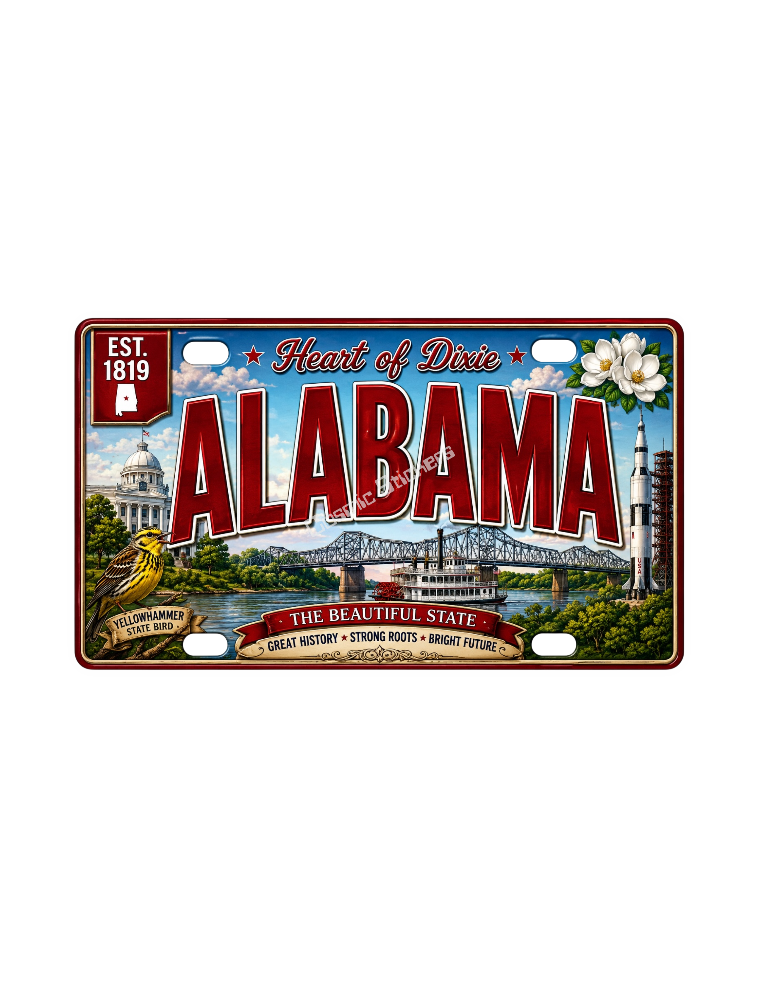 50 State License Plate Sticker Collection •AL•