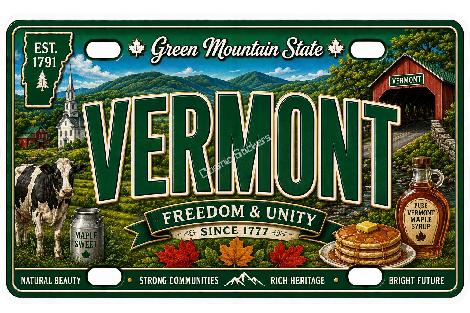 50 State License Plate Sticker Collection •VT•