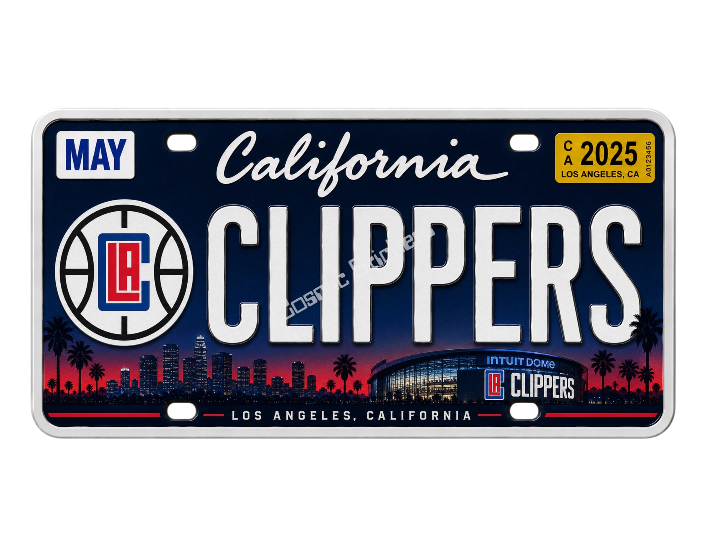 Sports Team License Plate Frame Sticker - Clippers