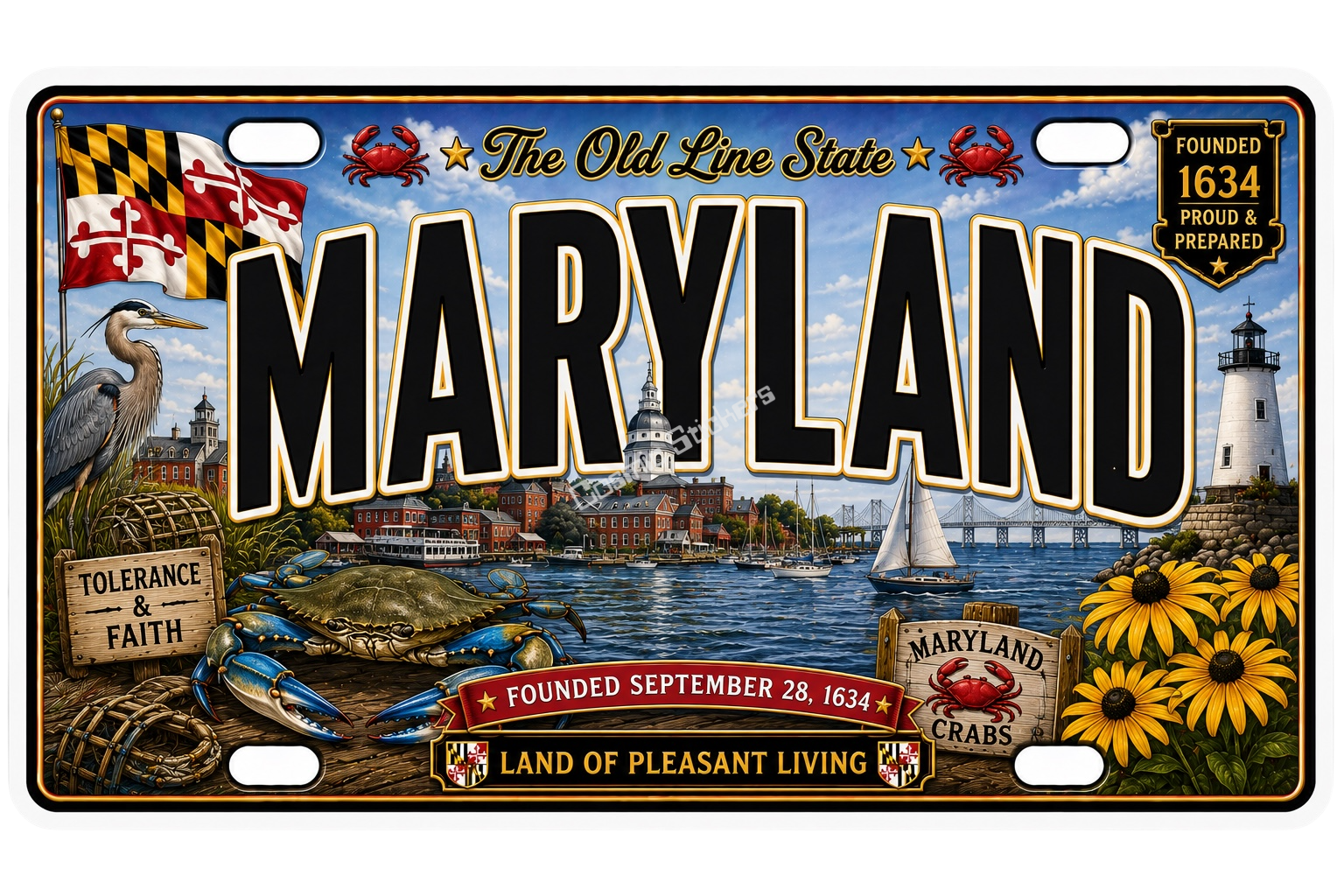 50 State License Plate Sticker Collection •MD•