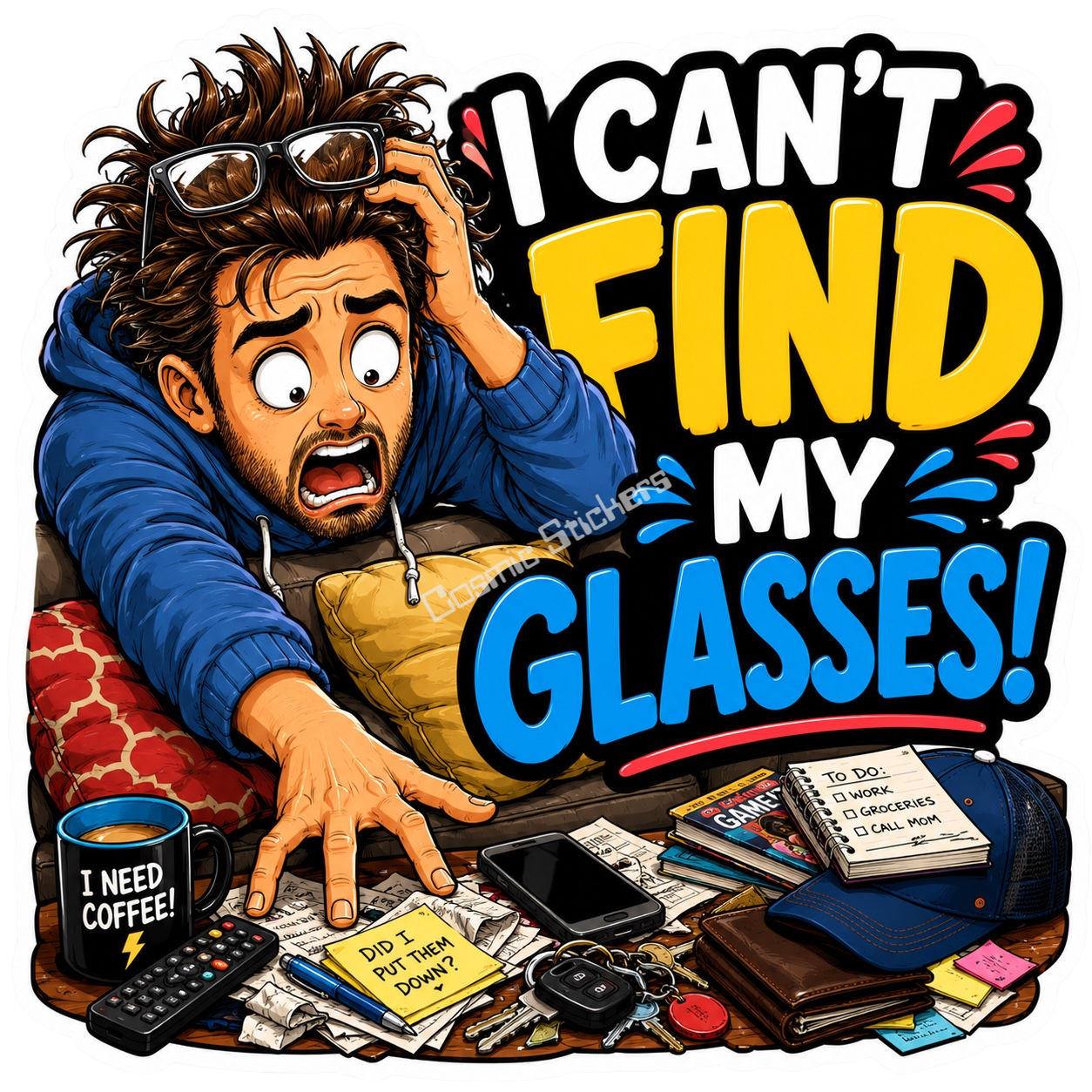 Cosmic Stickers - Man Can’t Find My Glasses