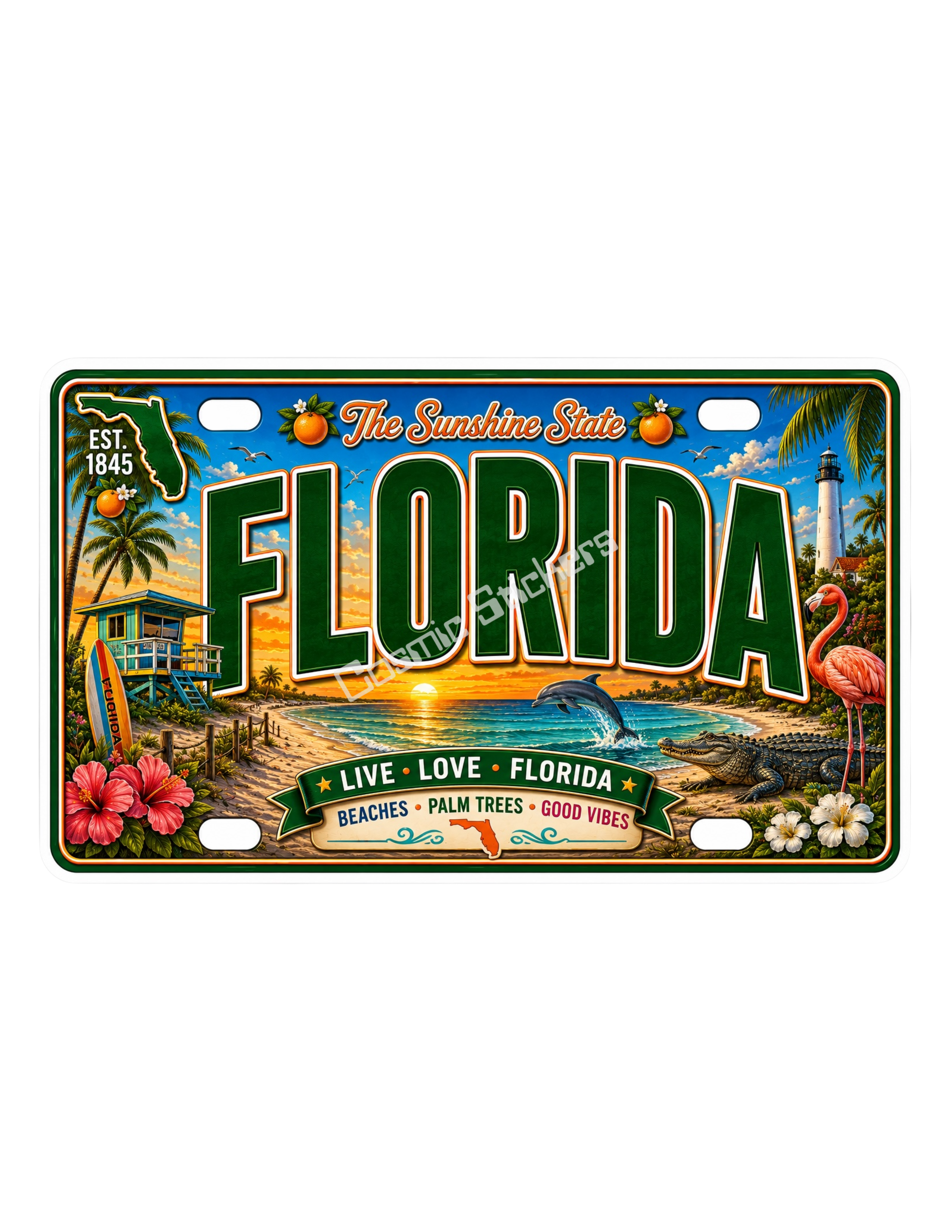 50 State License Plate Sticker Collection •FL•
