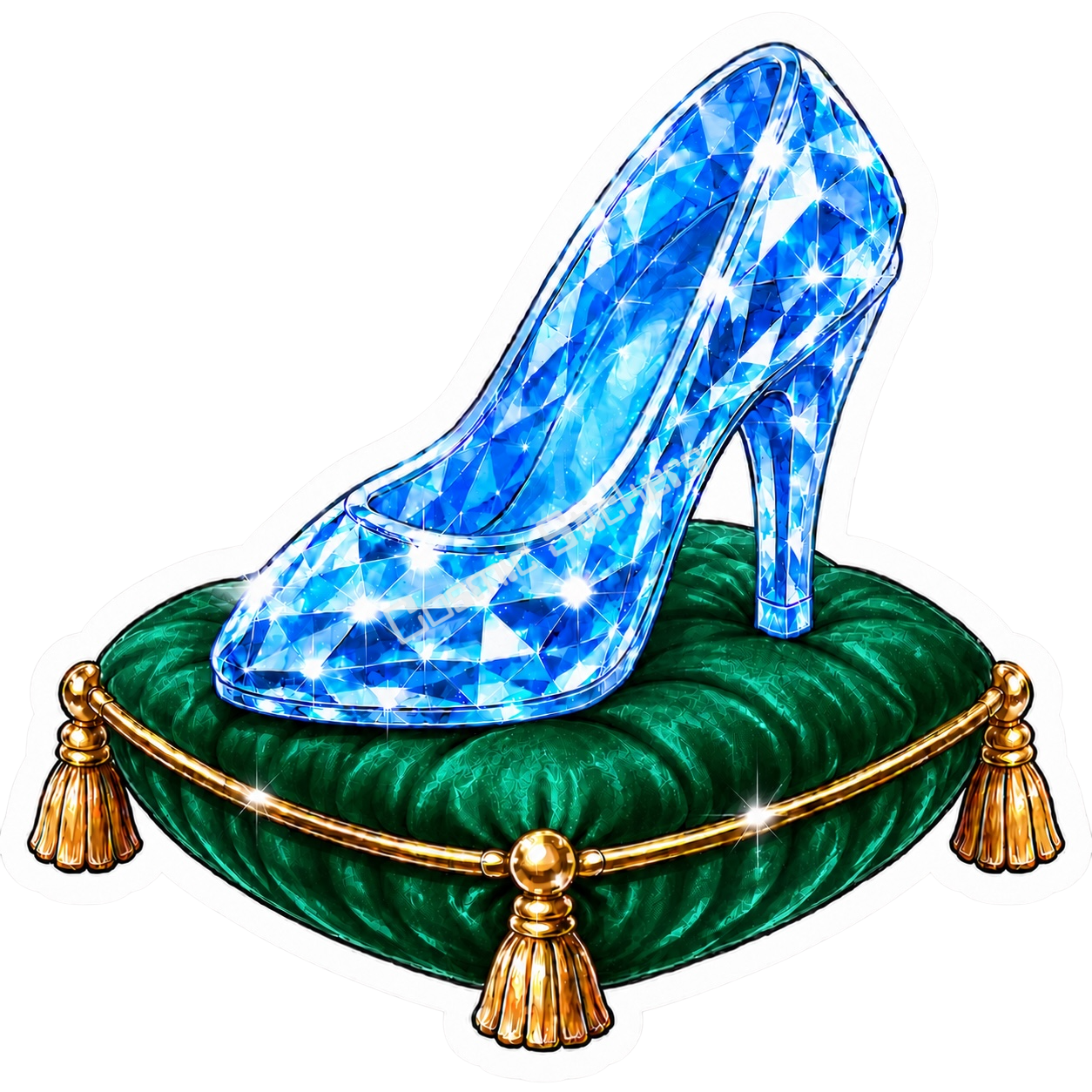 Glass Slipper Collection - Emerald Green Pillow